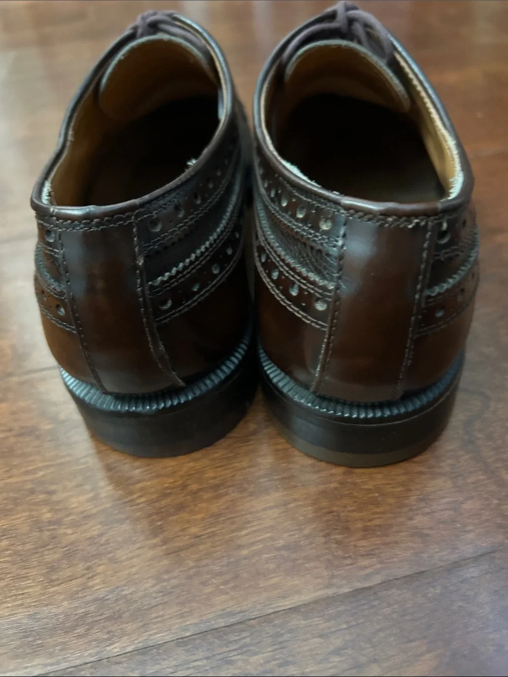 Men’s Esquire Korean Brand Brown Wingtip Oxford Dress Shoes, Size 9.5 E